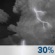 Severe Thunderstorms. Chance for Measurable Precipitation 30%